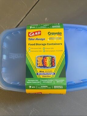 Take-Aways Crayola Violet Blue Divided Food Storage Containers